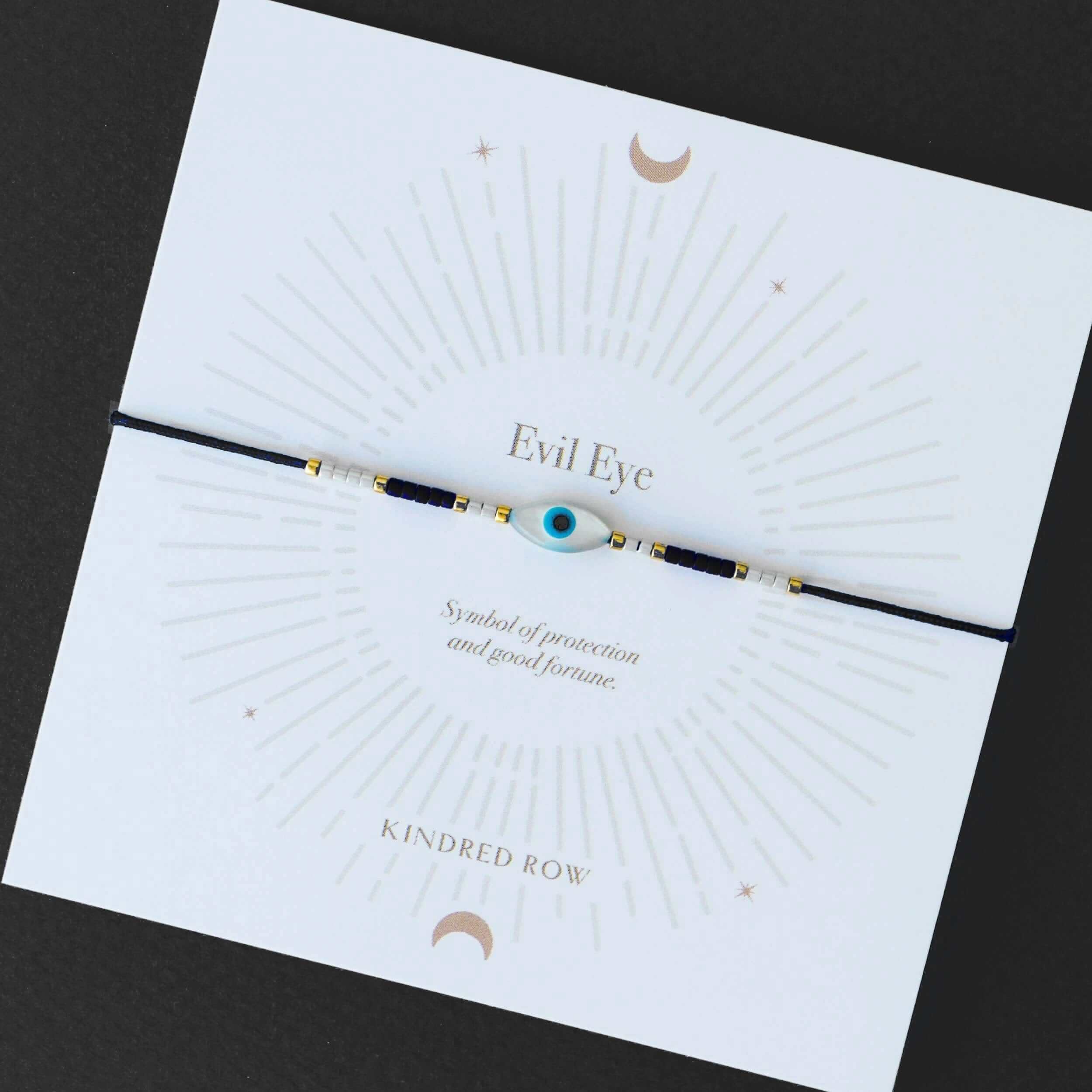 Evil Eye Cord Bracelet in Black