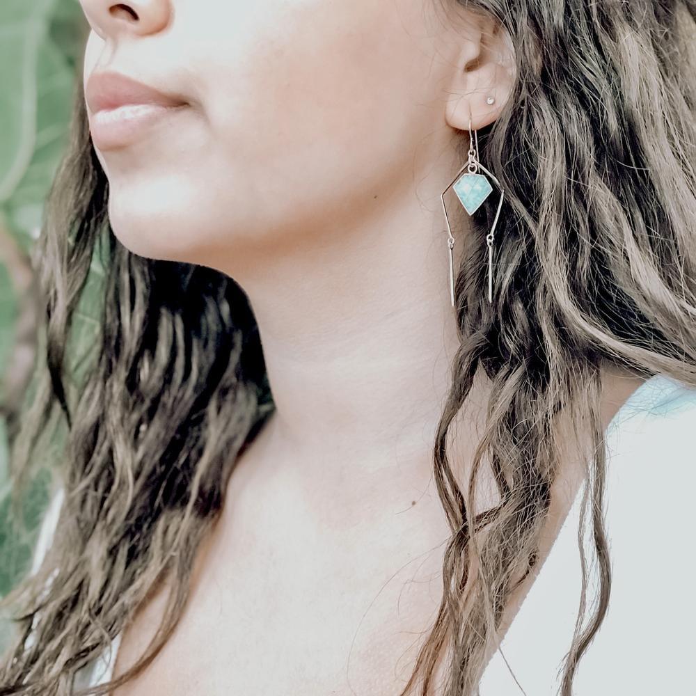 Black Sunstone Gold Primal Earrings
