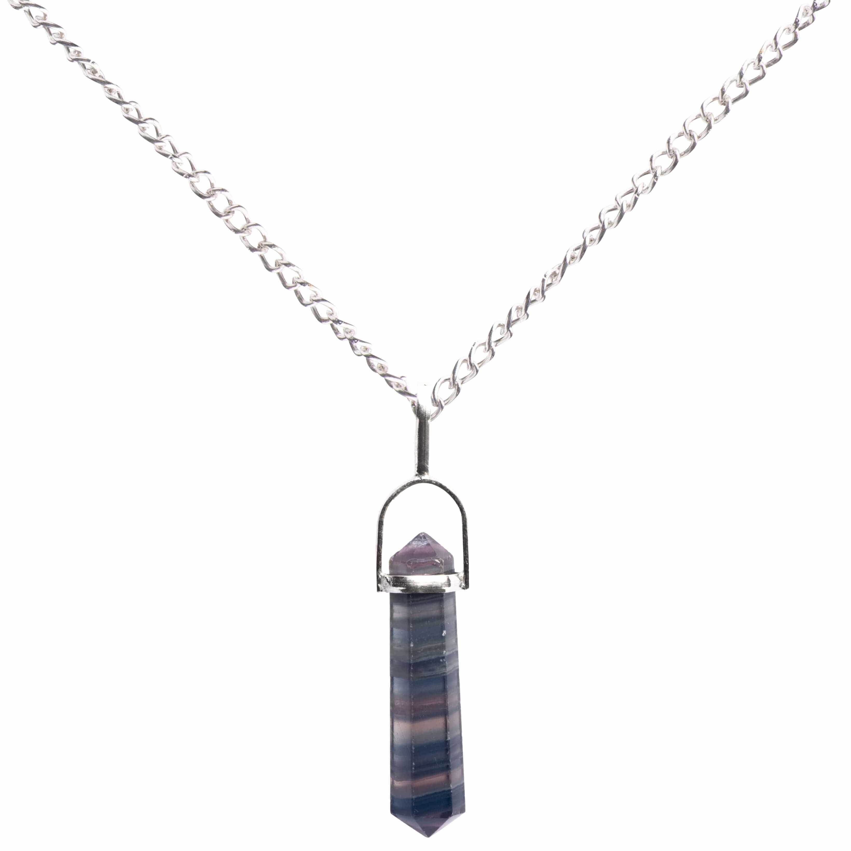 Fluorite Point Sterling Silver Pendant