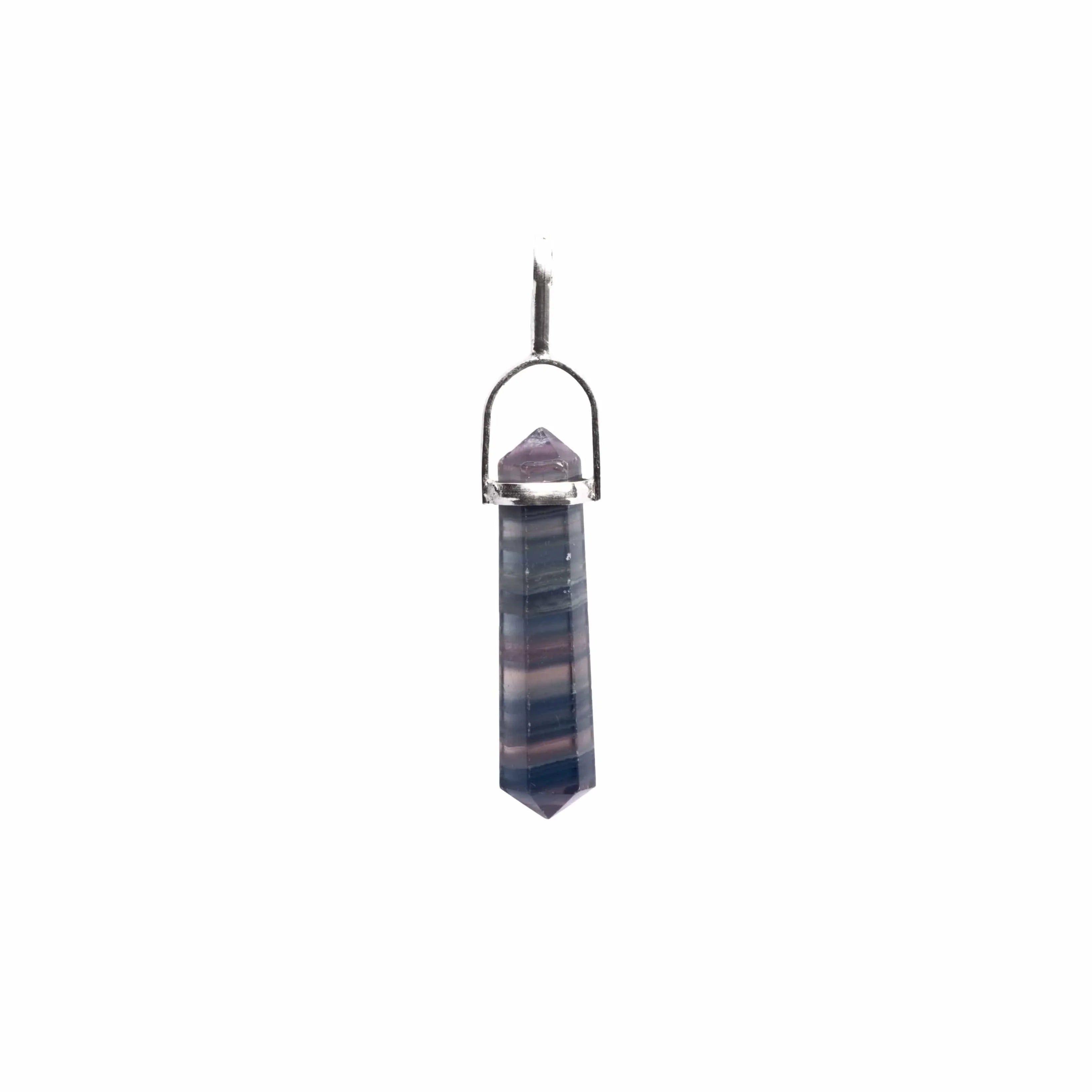 Fluorite Point Sterling Silver Pendant