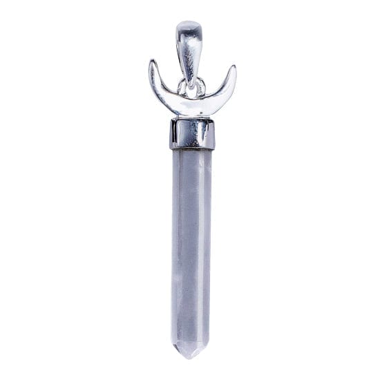 Crystal Quartz Crescent Moon Pendant