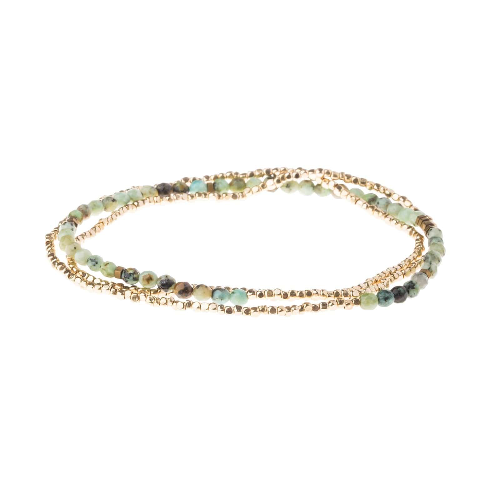 African Turquoise Delicate Wrap Bracelet For Transformation