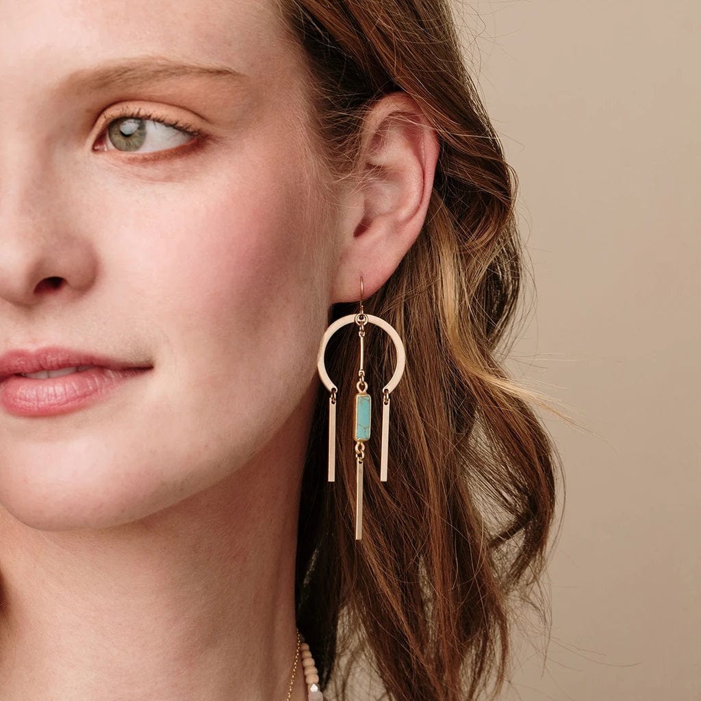 Dream Catcher Stone Earrings in Turquoise
