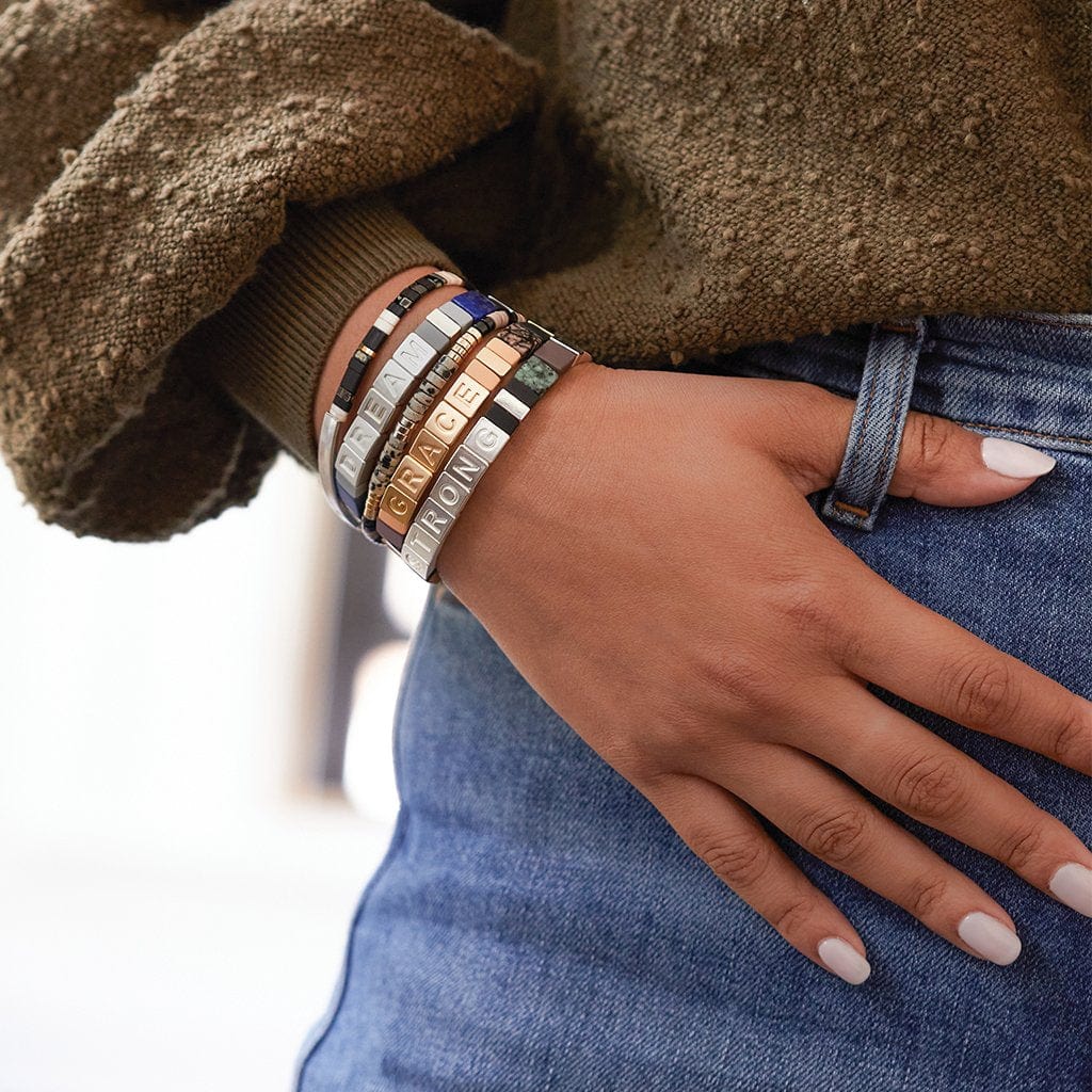 Lapis & Jasper 'DREAM' Gold Empower Bracelet