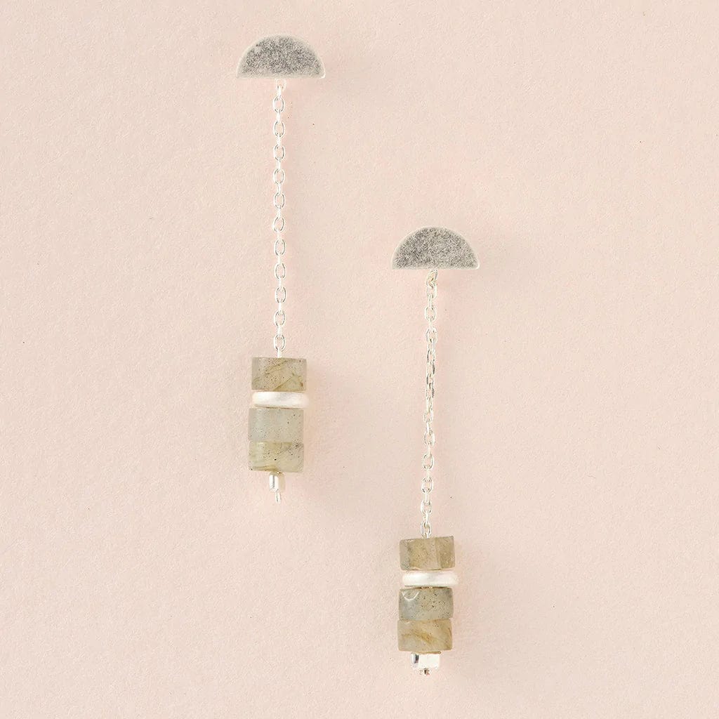 Labradorite Silver Thread & Jacket Earrings