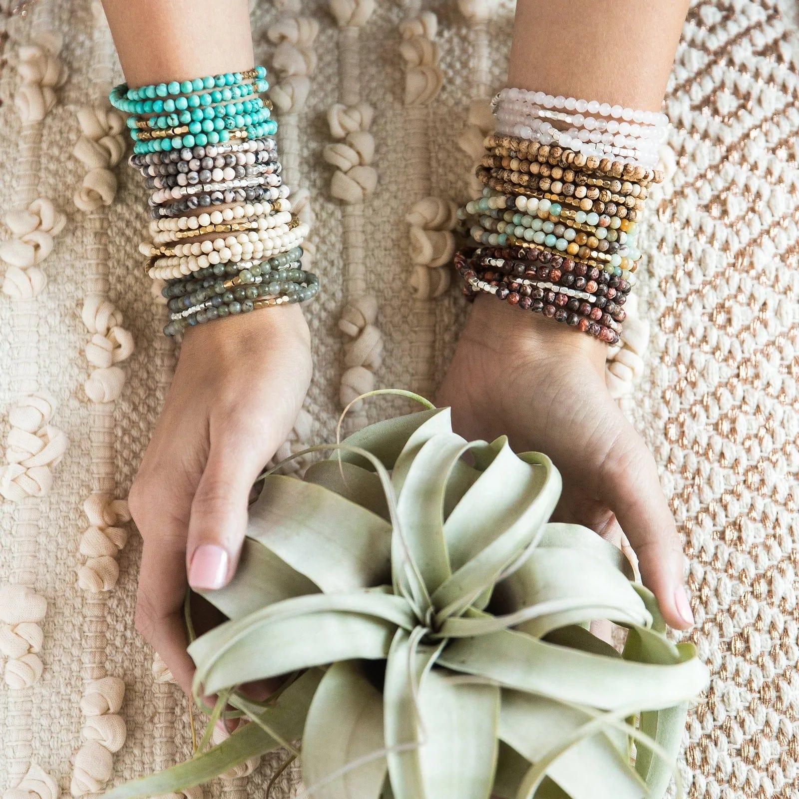 Multiple Gemstone Wrapped Bracelets