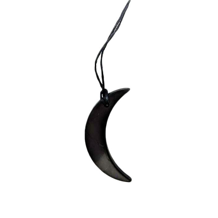 Shungite Necklace in Crescent Moon