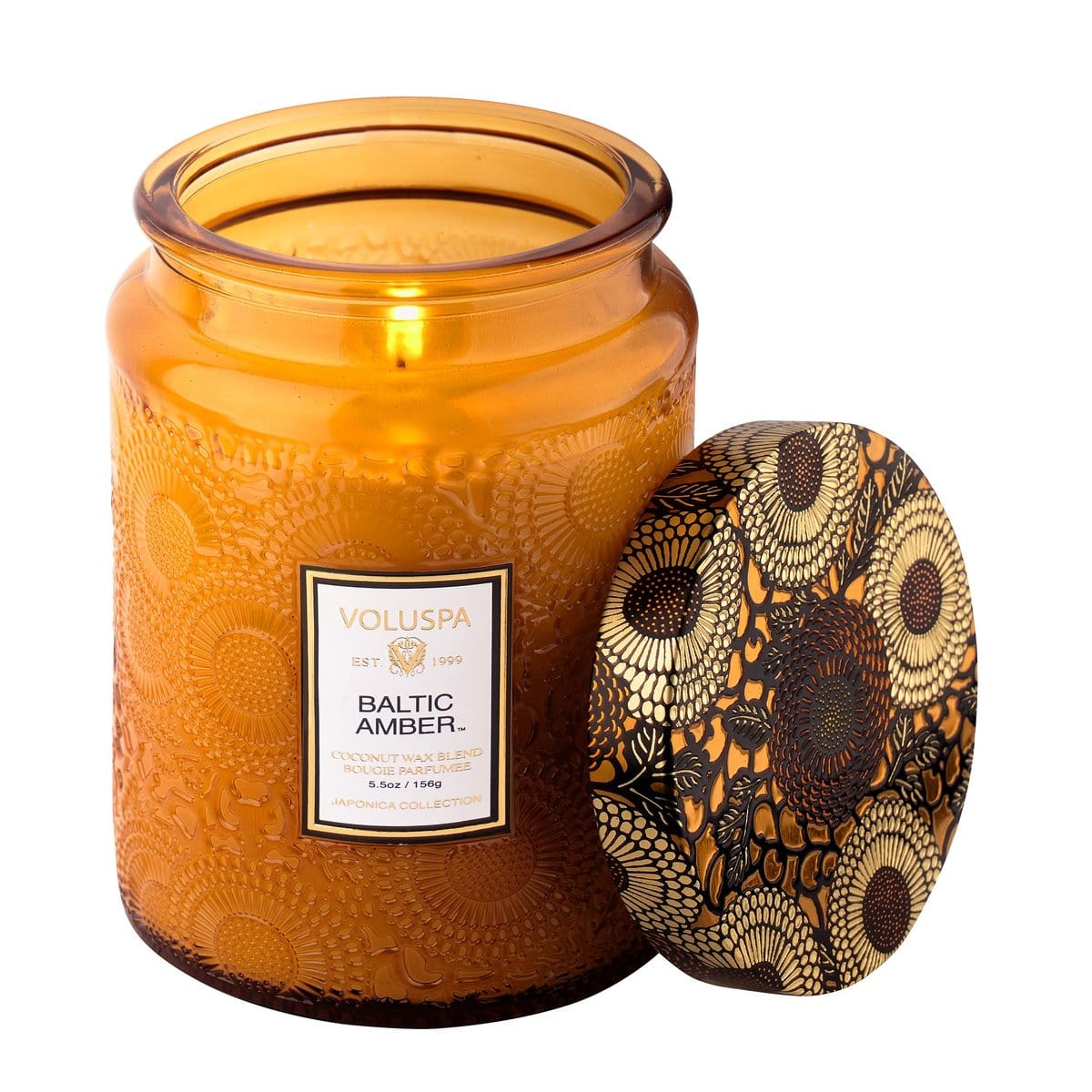 Baltic Amber Large Embossed Jar Candle