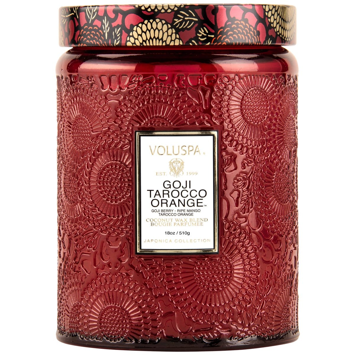 Goji Tarocco Orange Large Embossed Jar Candle