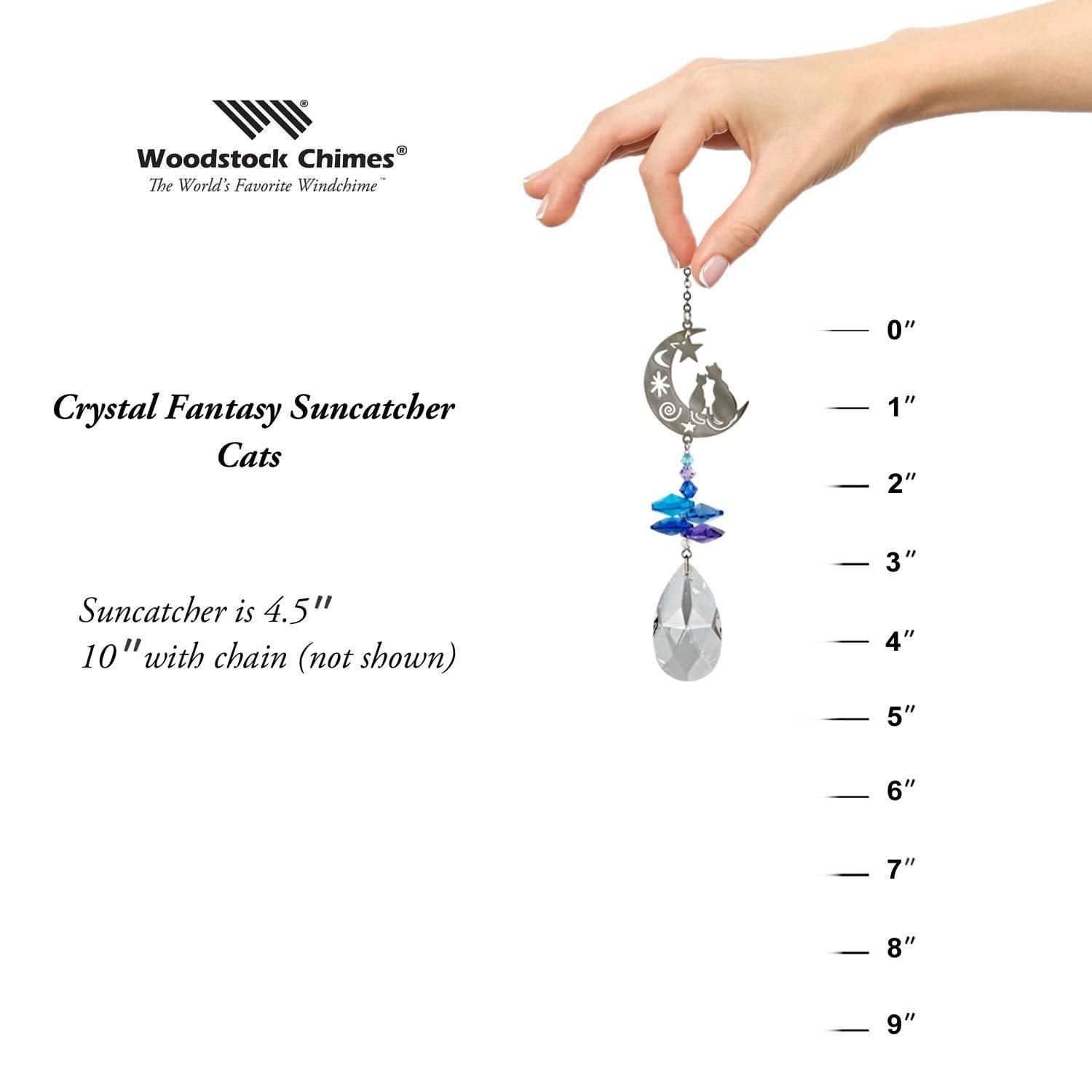 Crystal Fantasy Cat & Moon Suncatcher