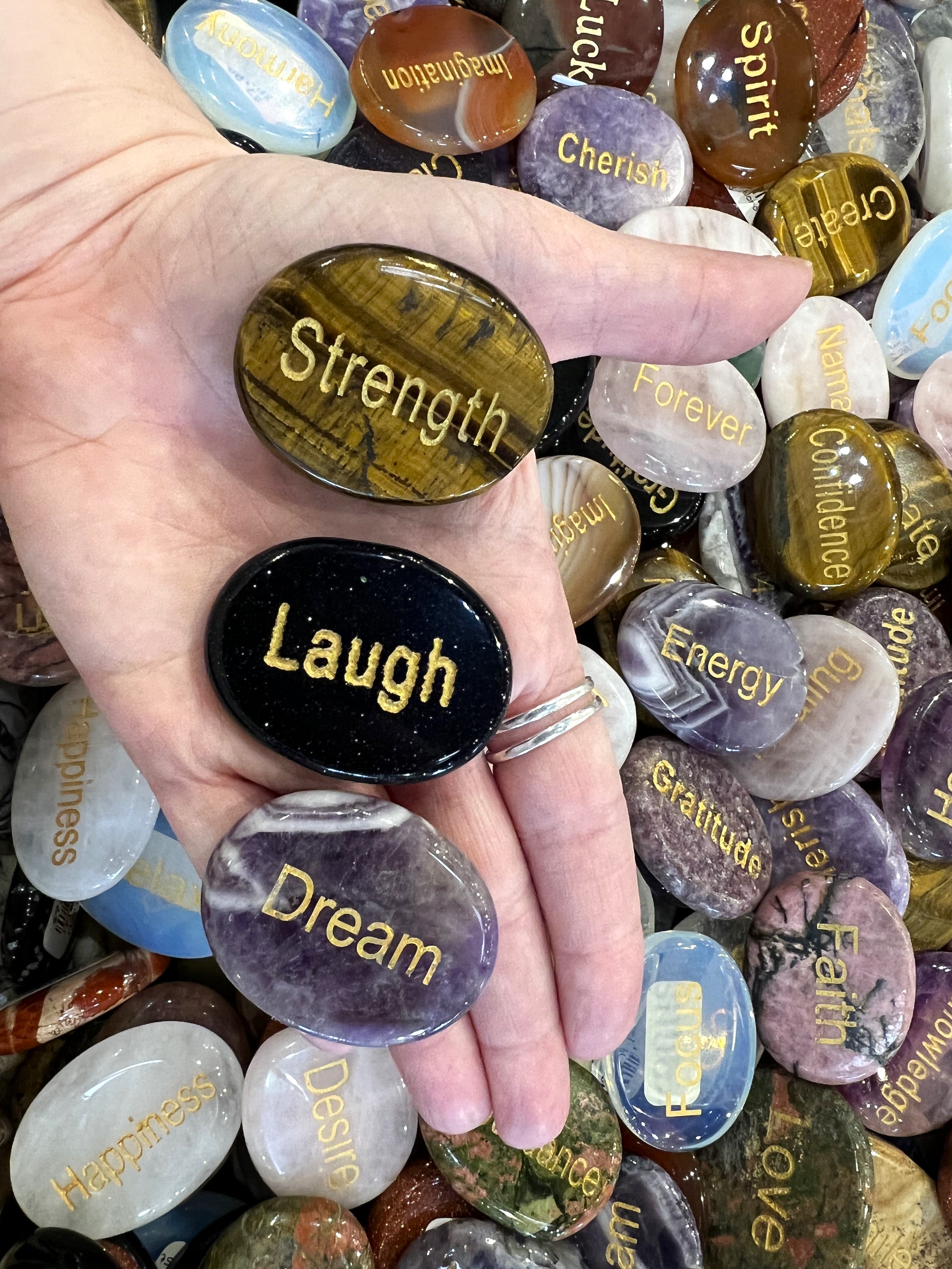 Engraved Word Stones Wisdom Set of 3