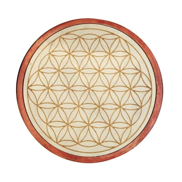 Flower of Life Wood Crystal Grid